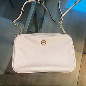 Michael Kors pink cross-body leather bag